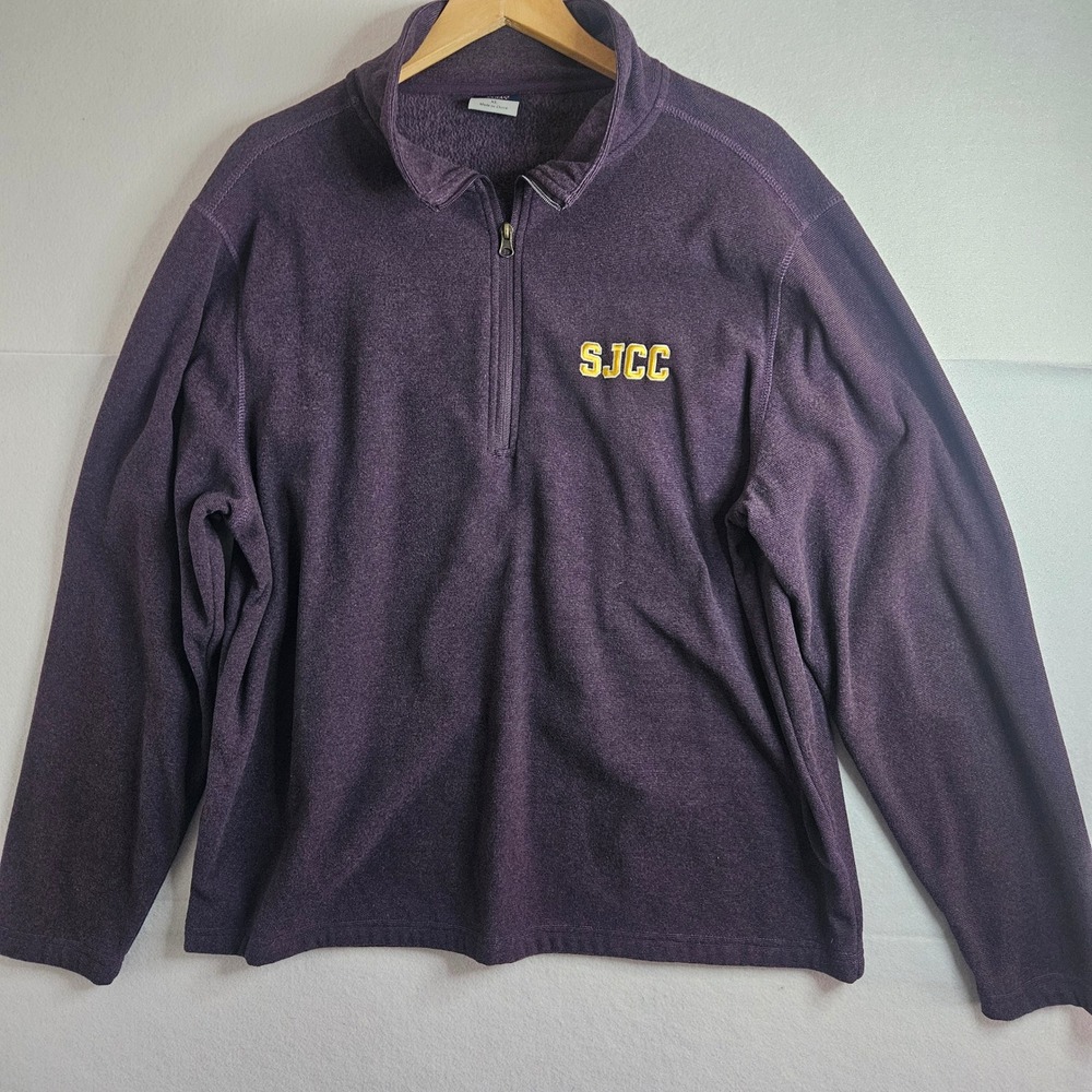 MV Sport SJCC San Jose City College Fleece Quarter Zip Pullover Purple Mens XL
